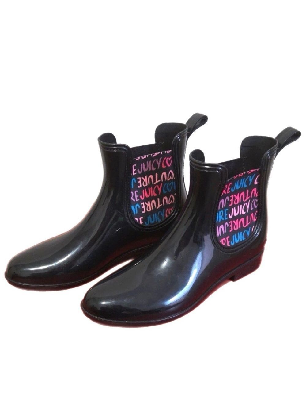 Juicy Couture Black Romance Waterproof Rain Boots Large